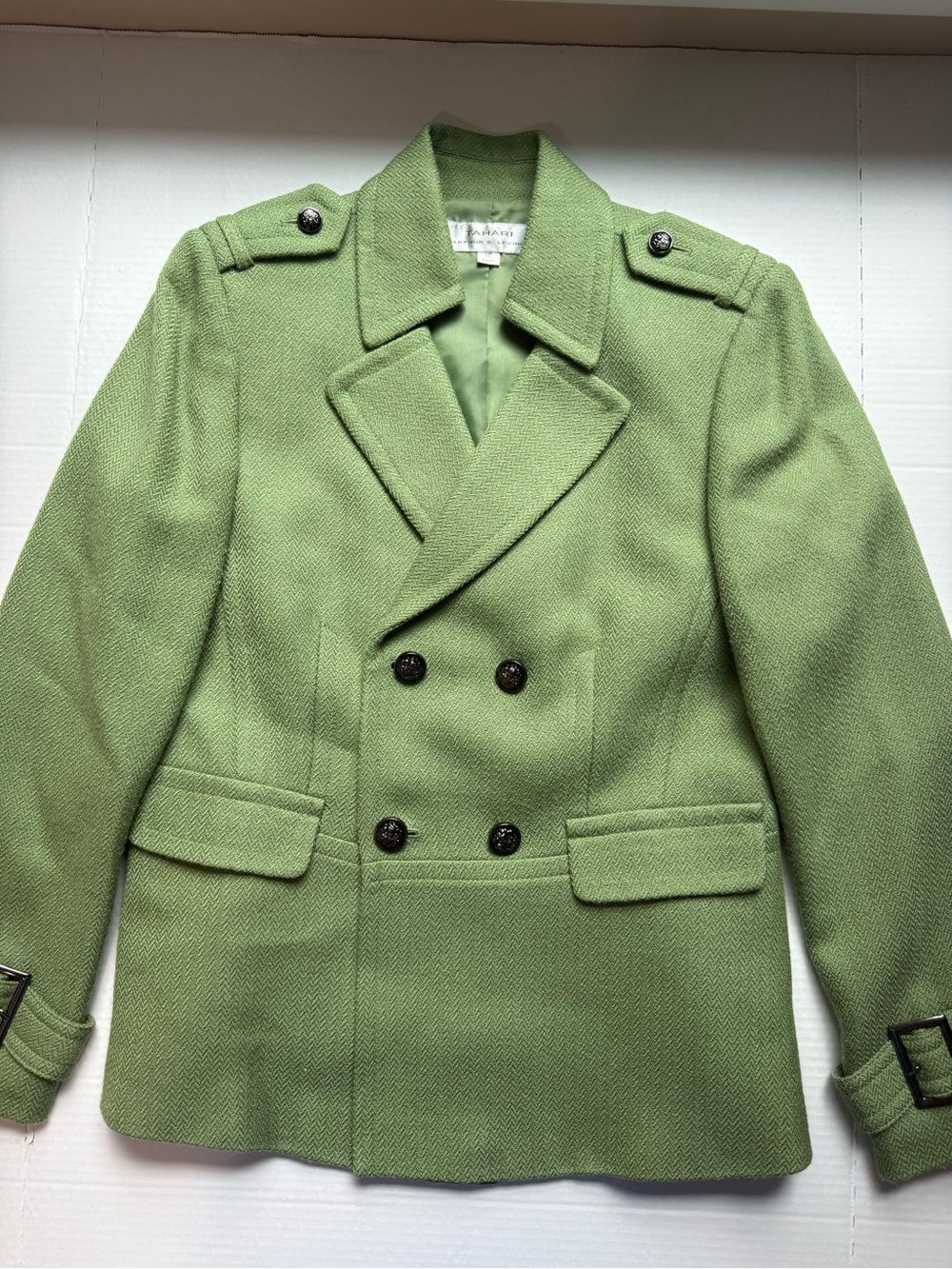Tahari Green Double-Breasted Women's Peacoat Jacket size 10 - Picture 8 of 8